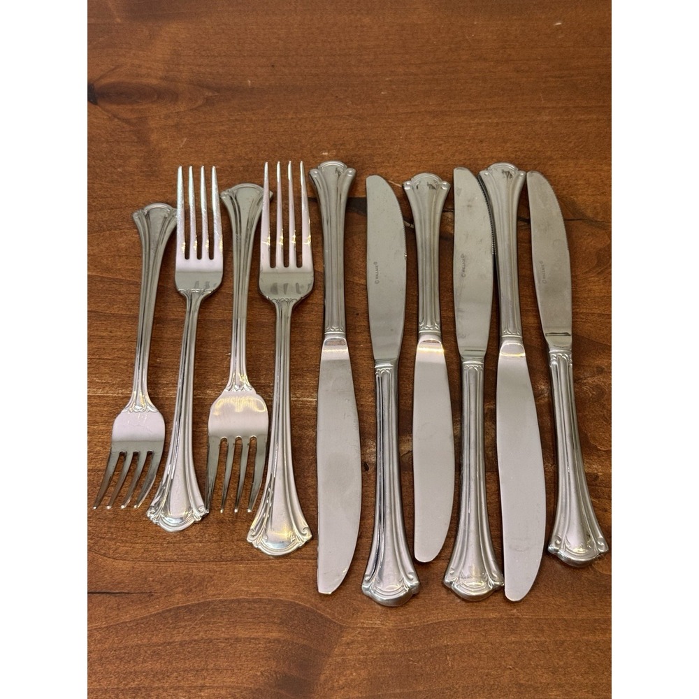 Wallace RESPLENDENCE Stainless 2 Dinner 8 1/8" 2 Salad 6 7/8" Forks & 6 Knives